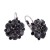 Platinum plated flower shape black zircon ethnic earrings set